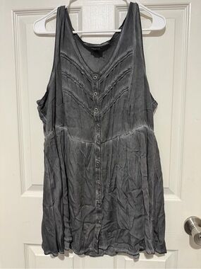 Torrid Gray Button-Front Tank Top